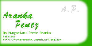 aranka pentz business card